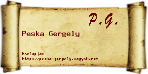 Peska Gergely névjegykártya